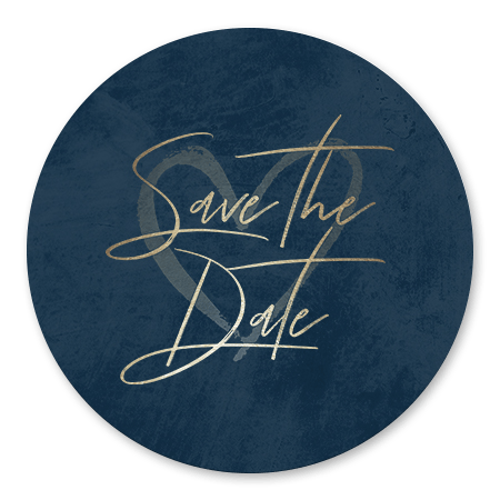 Goudlook 'Save the Date' met donkerblauwe achtergrond